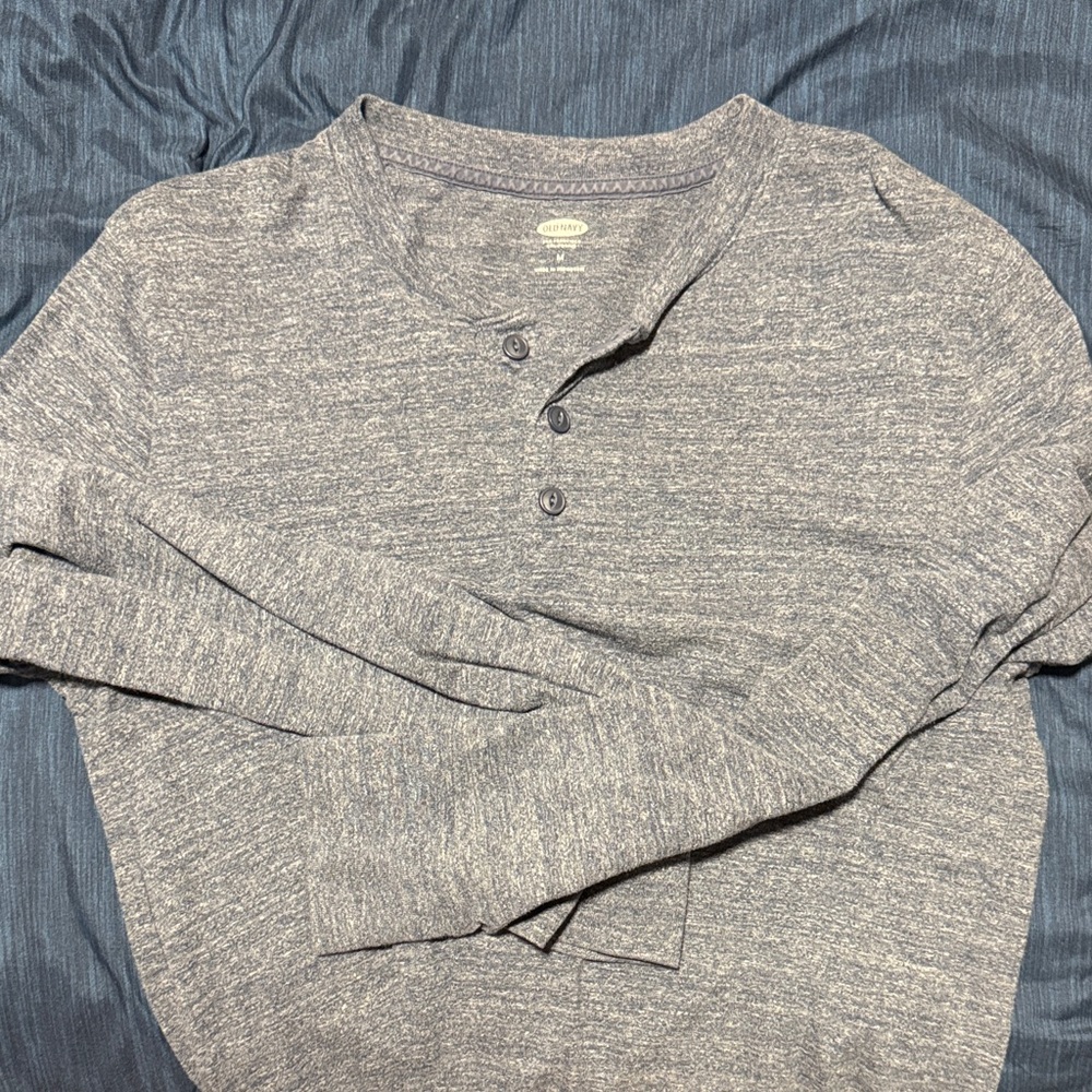 Old Navy Heather Gray Henley Shirt
